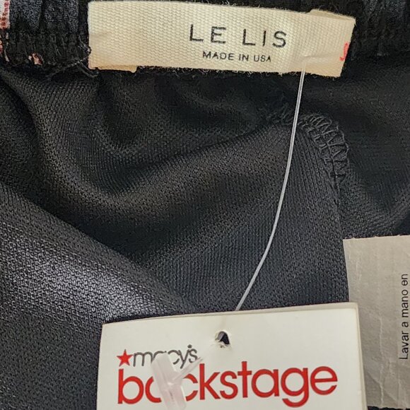 Le Lis Black with Tonal Brown Cactus Fully Lined Poly Span Shorts Macy's Size L - Picture 14 of 16